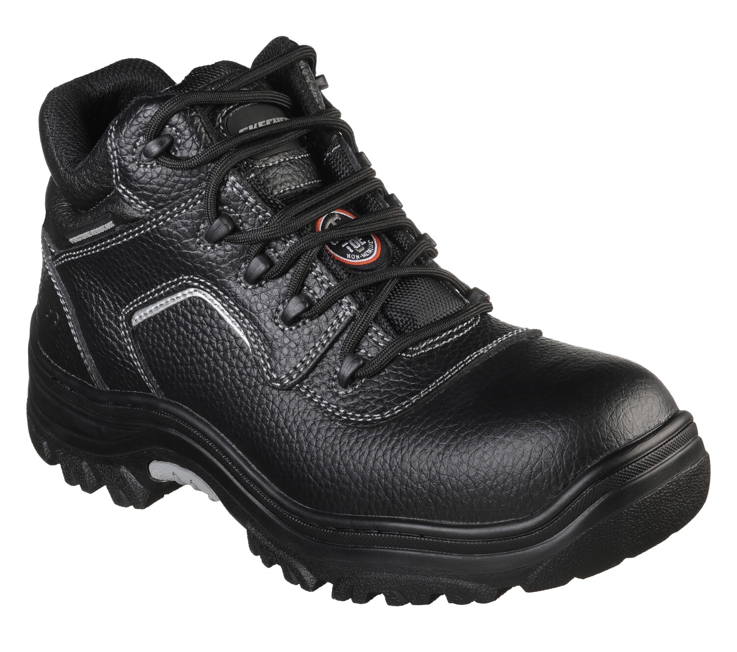SKECHERS MEN WORK BURGIN WIDE COMP TOE BOOT 77144W BLK