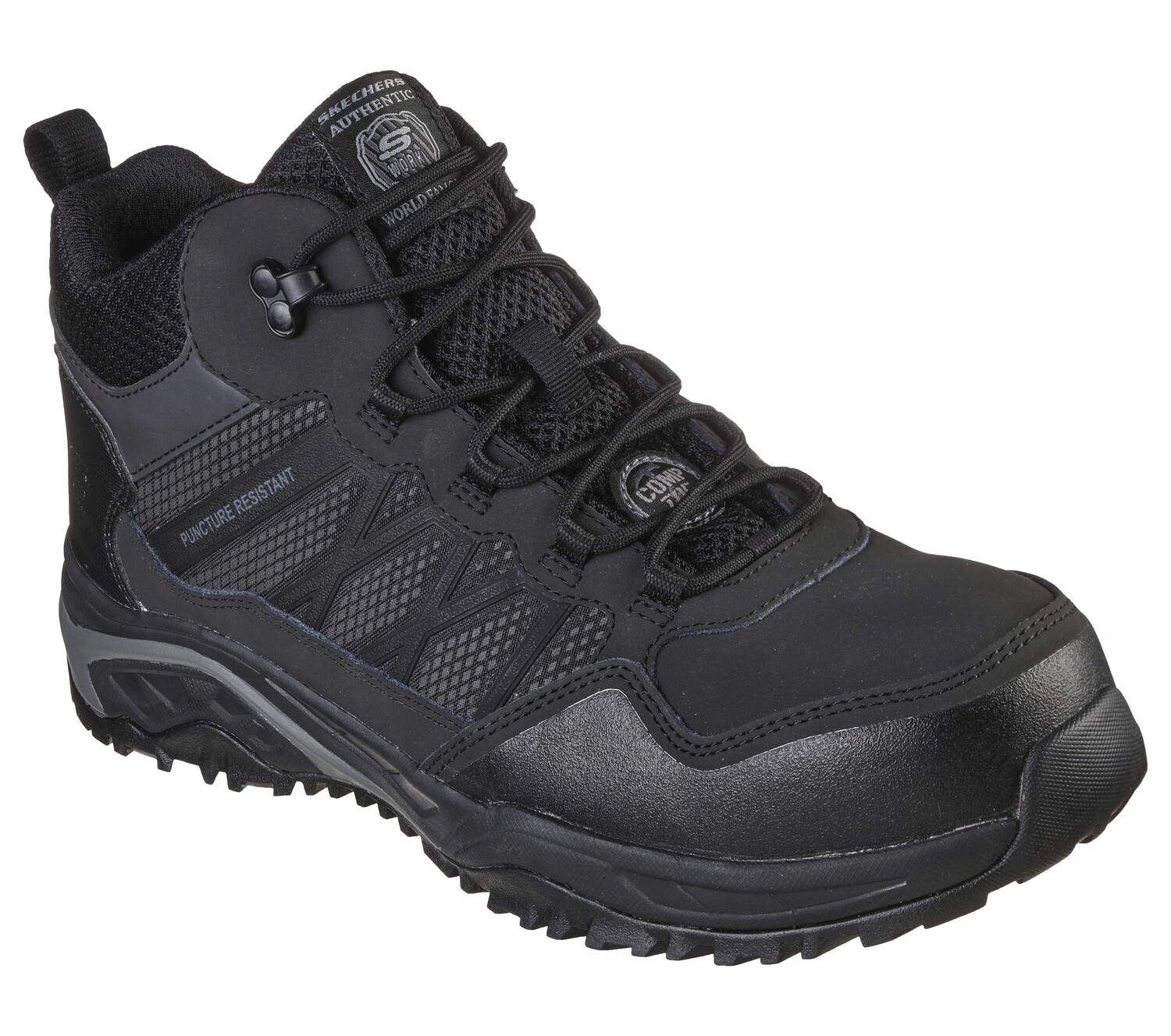 SKECHERS MEN AZBAR ARTURAS COMP TOE SAFETY BOOT 200018 BLK