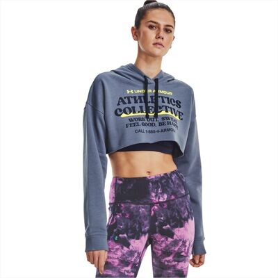 UNDER ARMOUR WOMEN CROP HOODIE TOP 1374527-767