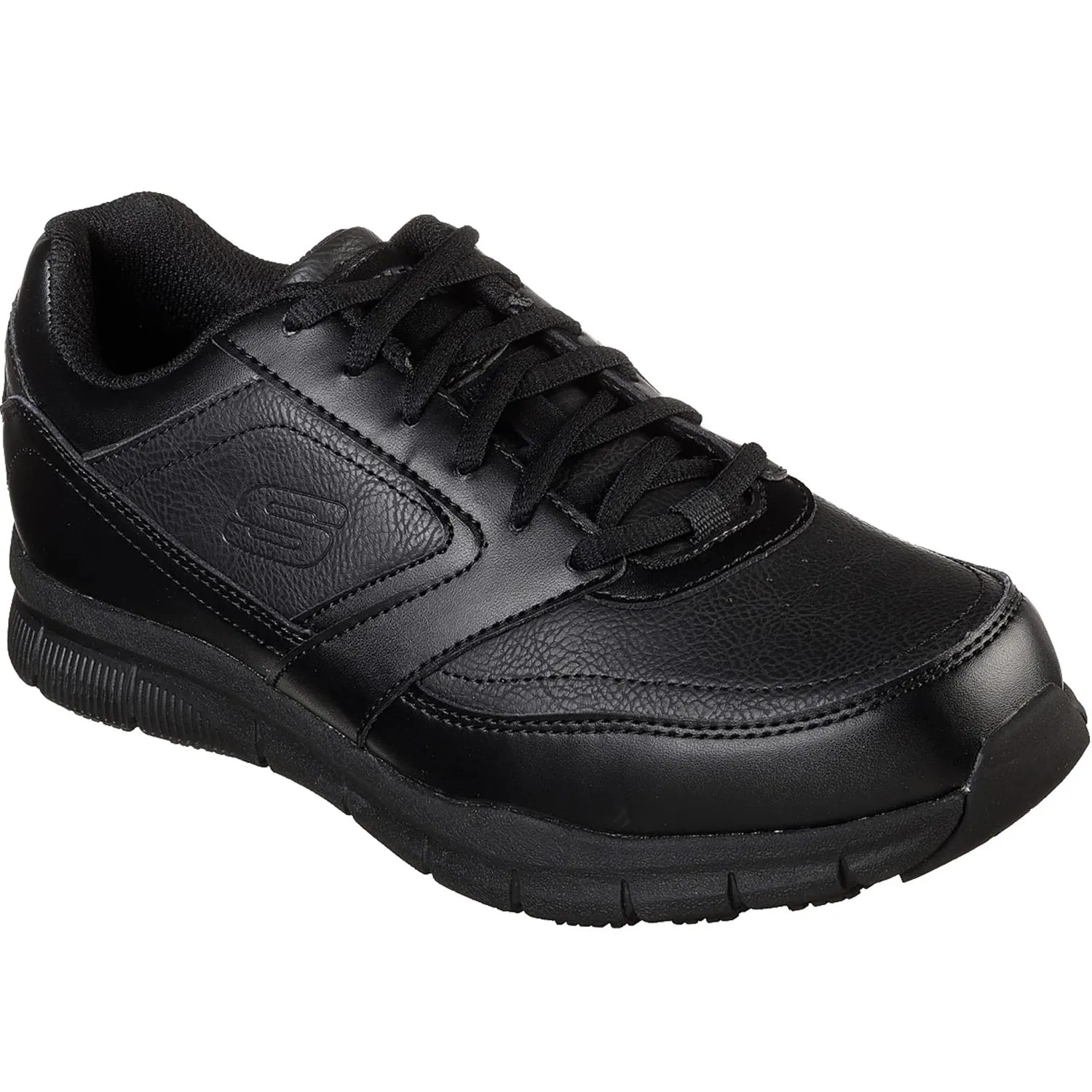 SKECHERS MEN WORK RELAXED FIT NAMPA SNEAKER 77156 BLK