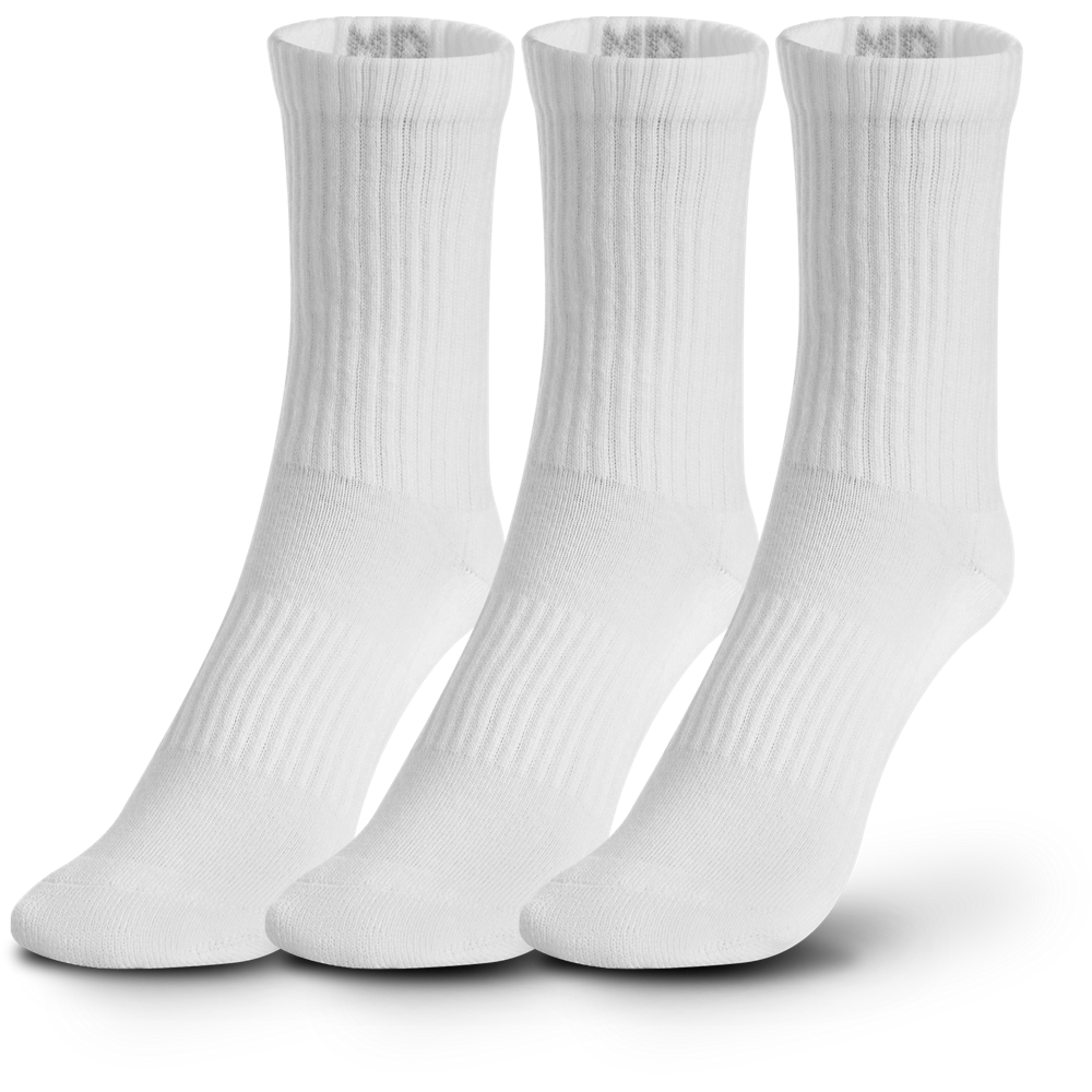 UNDER ARMOUR UNISEX CORE MID CREW 3PK SOCK 1376232-100