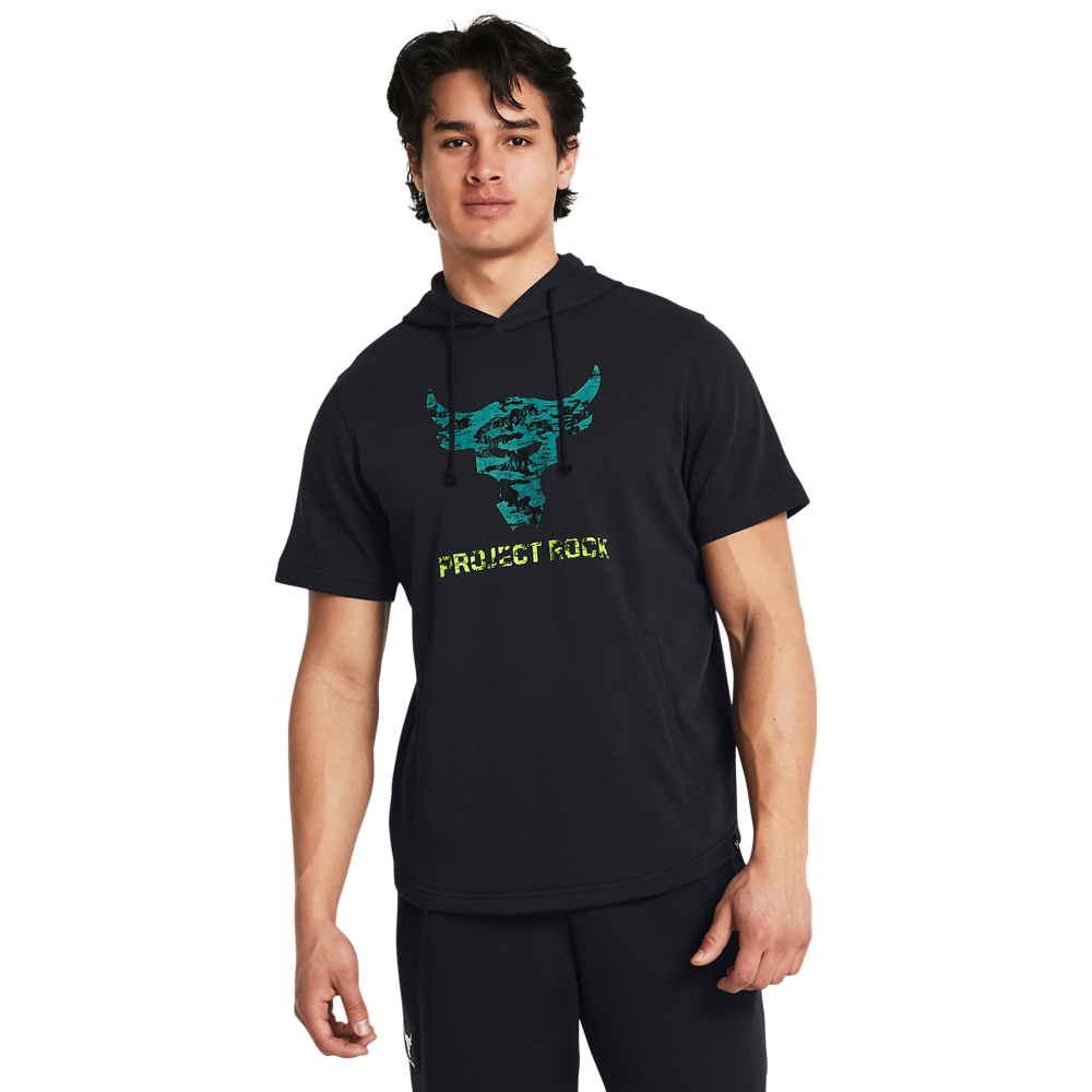 UNDER ARMOUR MEN PROJECT ROCK PAYOFF S/S HOODIE SWEATSHIRT 1383227-001