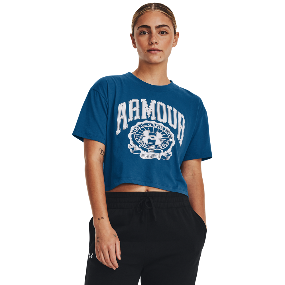 UNDER ARMOUR WOMEN COLLEGIATE CREST CROP TOP 1379402-426