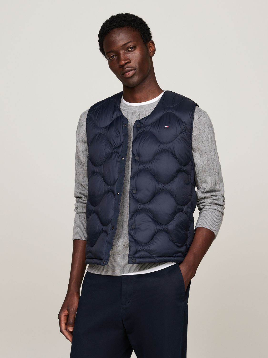 TOMMY HILFIGER MEN ONION QUILTED DOWN LINER VEST MW0MW36583DW5
