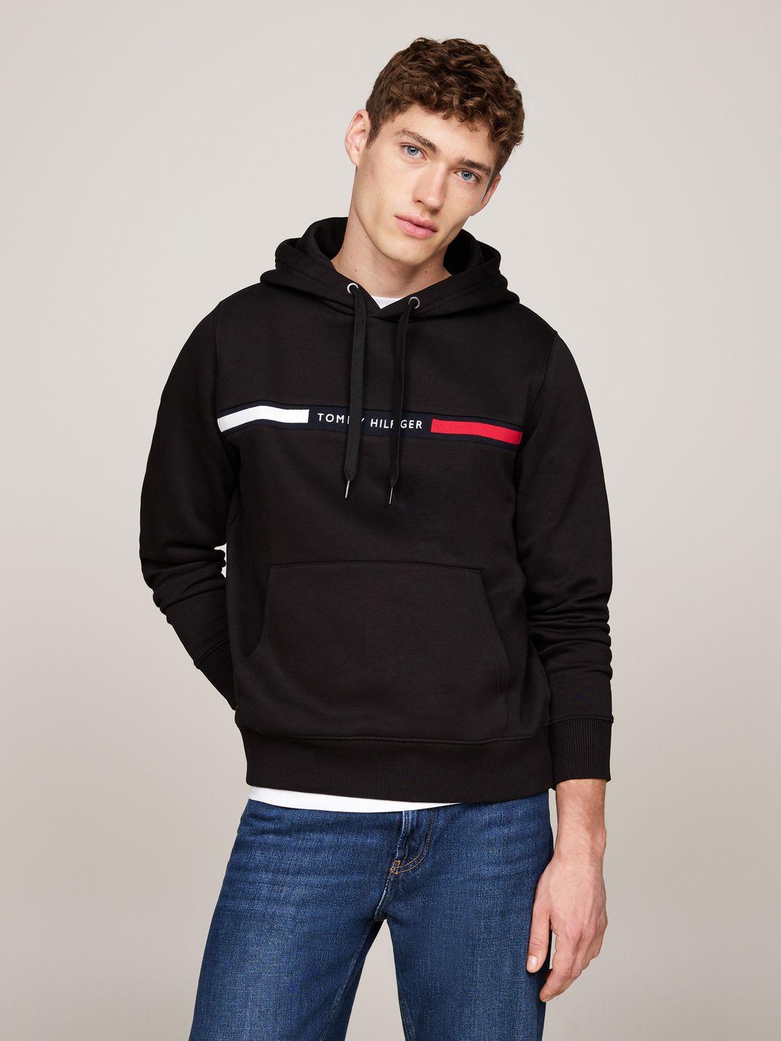 TOMMY HILFIGER MEN HILFIGER CHEST INSERT HOODIE MW0MW37361BDS