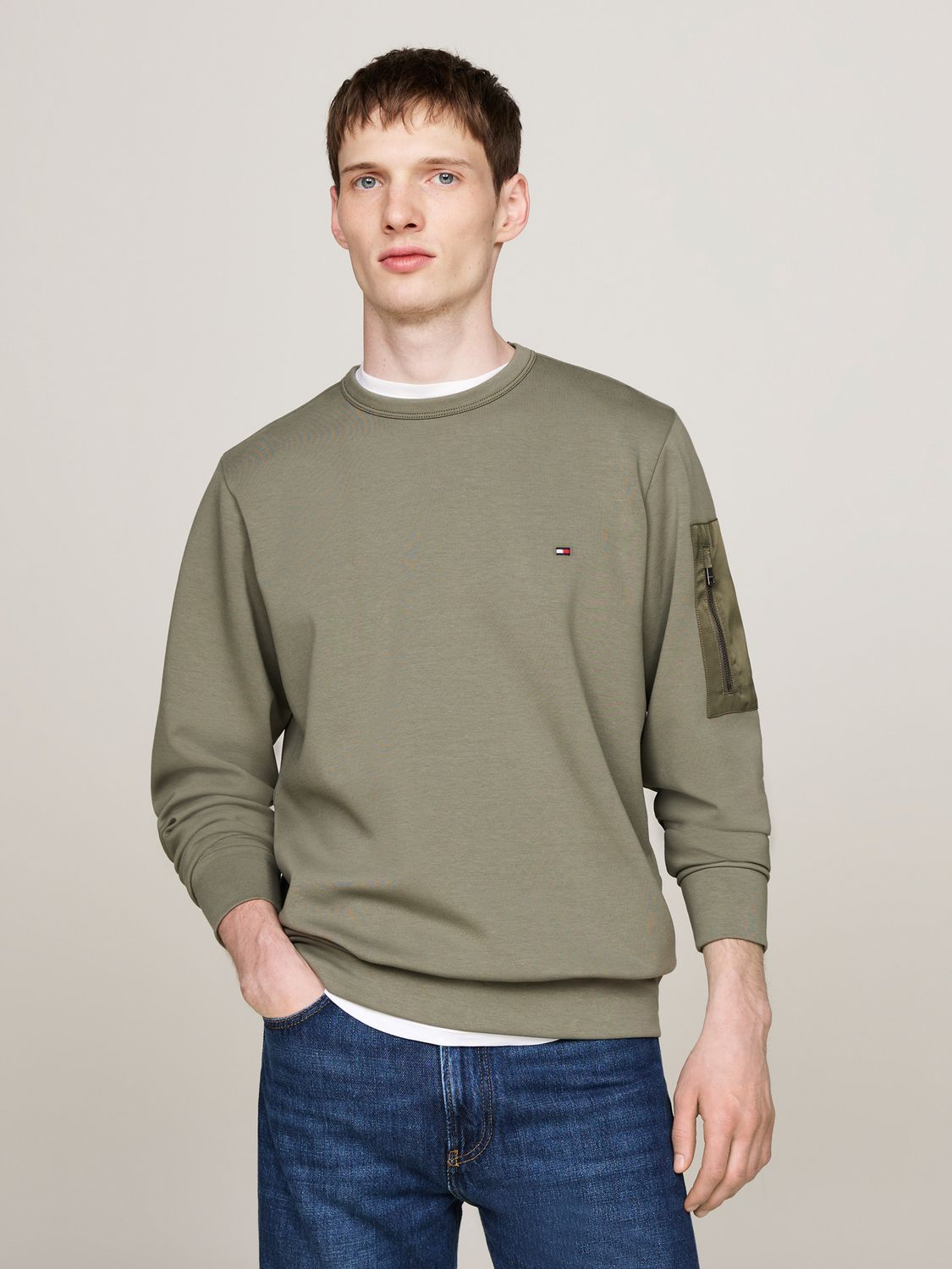 TOMMY HILFIGER MEN MIX MEDIA SWEATSHIRT MW0MW37360PLI