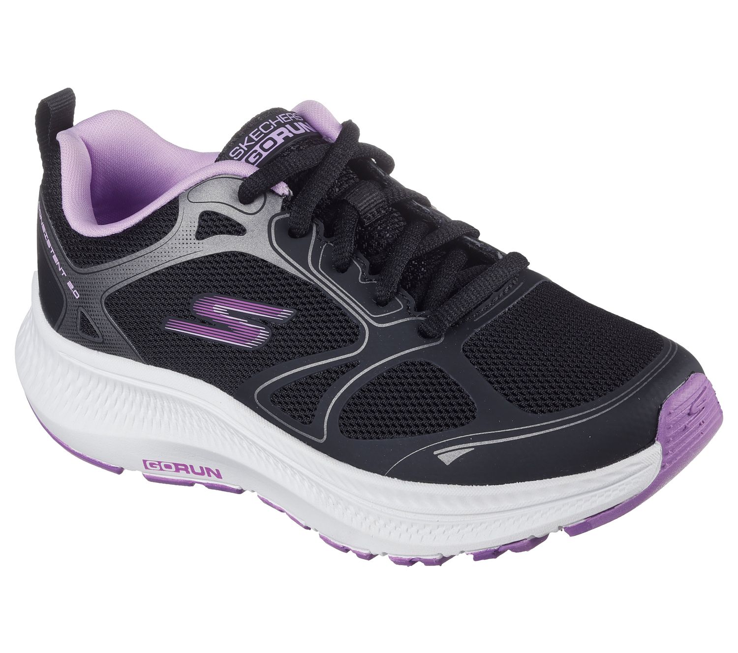 SKECHERS GIRLS GO RUN CONSISTENT 2.0-TIDAL R SNEAKER 303962L BKPR