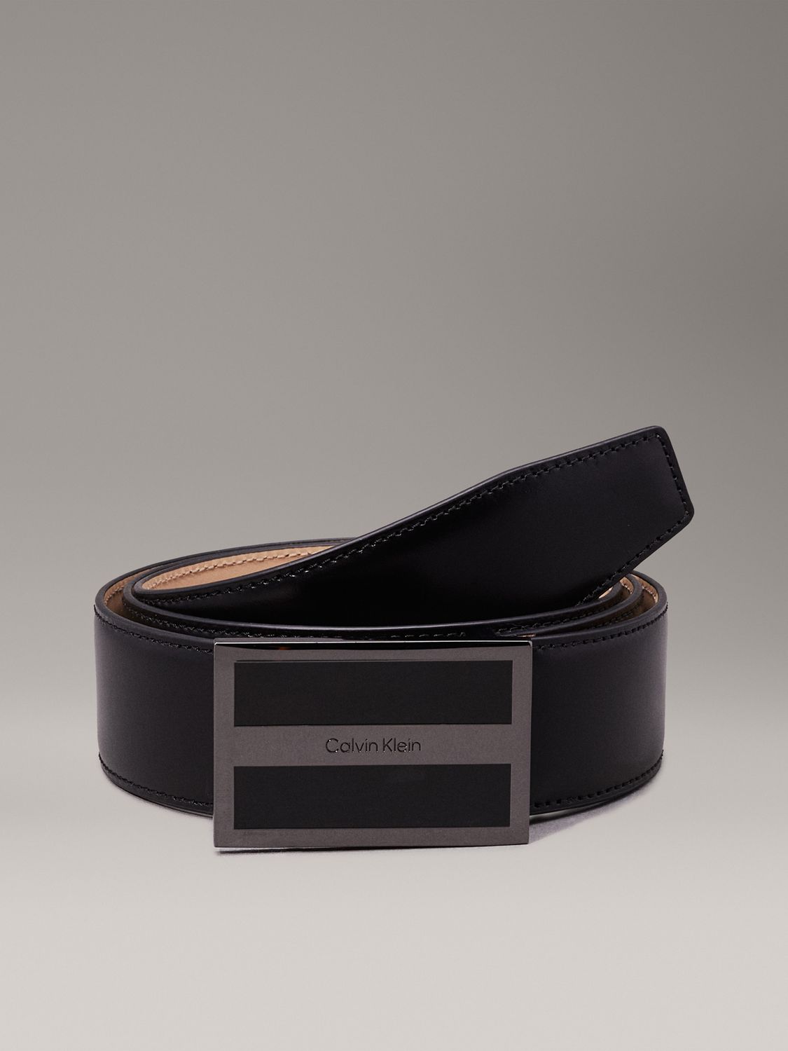 CALVIN KLEIN MEN METAL INLAID 35MM PLAQUE BELT K50K512333BEH
