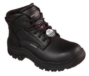 SKECHERS MEN LEATHER STEEL TOE BURGIN - TARLAC SAFETY BOOT 77143 BBK