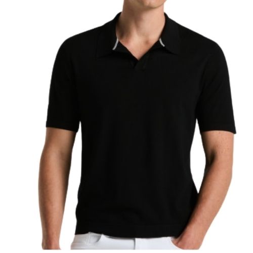 PERRY ELLIS MEN SHORT SLEEVE SWEATER BLACK 4KSG7218-010