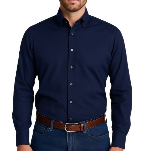 PERRY ELLIS MEN CASUAL SHIRT LONG SLEEVE NAVY 4KFW8257-401