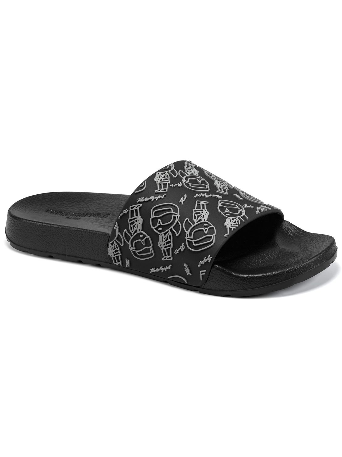 KARL LAGERFELD MEN RUBBER RAISED FLIP FLOP LF6P505PBLK