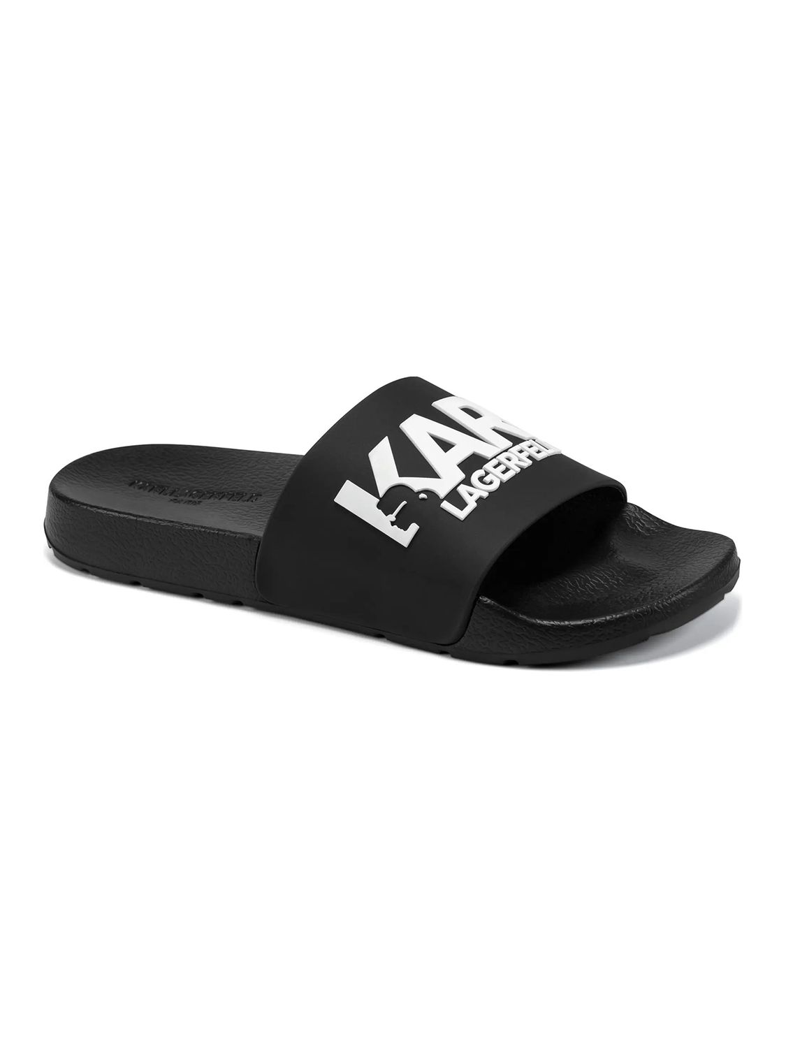 KARL LAGERFELD MEN RUBBER RAISED SLIDE LF6P506PBLK