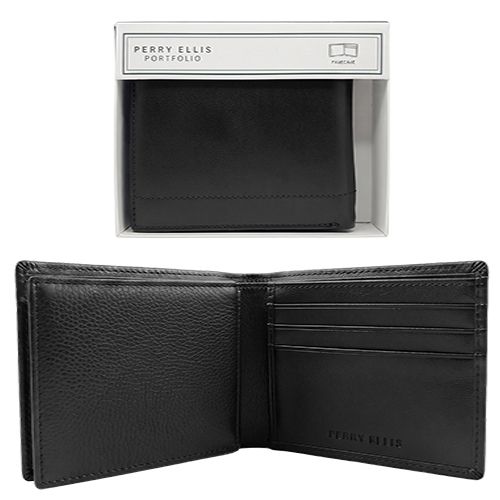 PERRY ELLIS MEN BLACK WALLET  WP88007-001
