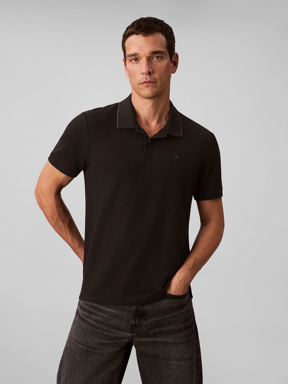 CALVIN KLEIN MEN REFINED PIQUE POLO S/S SHIRT 4LC239G001