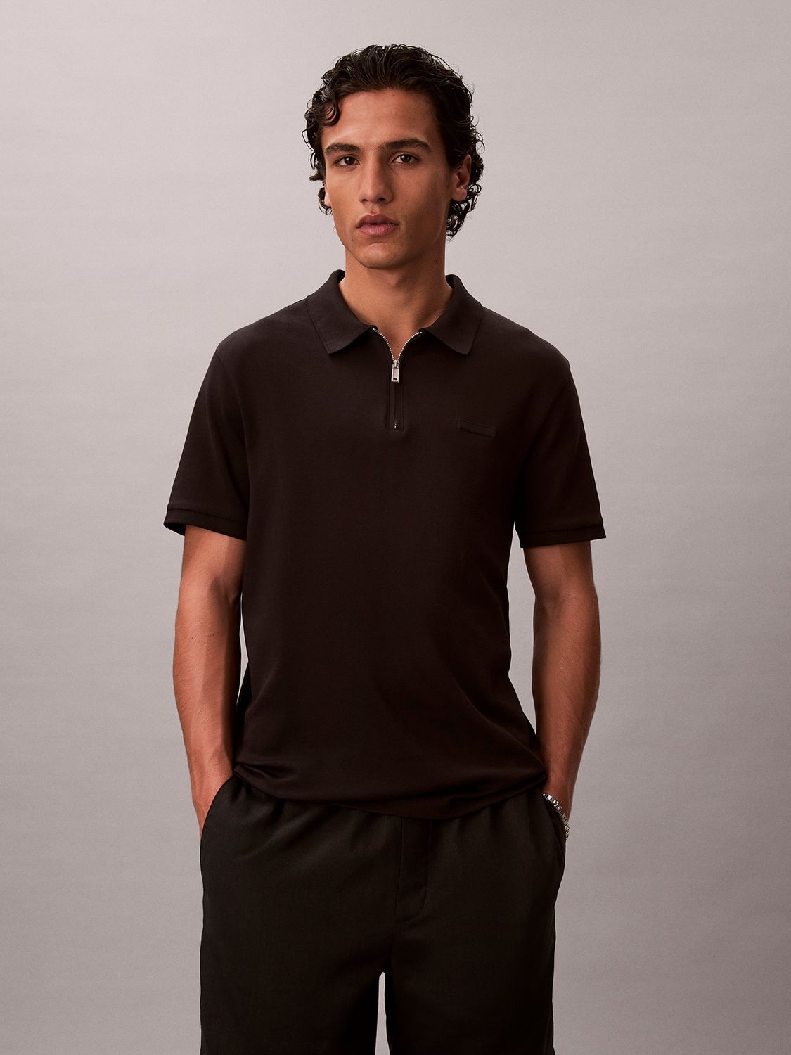 CALVIN KLEIN MEN SUPIMA ZIP POLO S/S SHIRT 4LE255G001