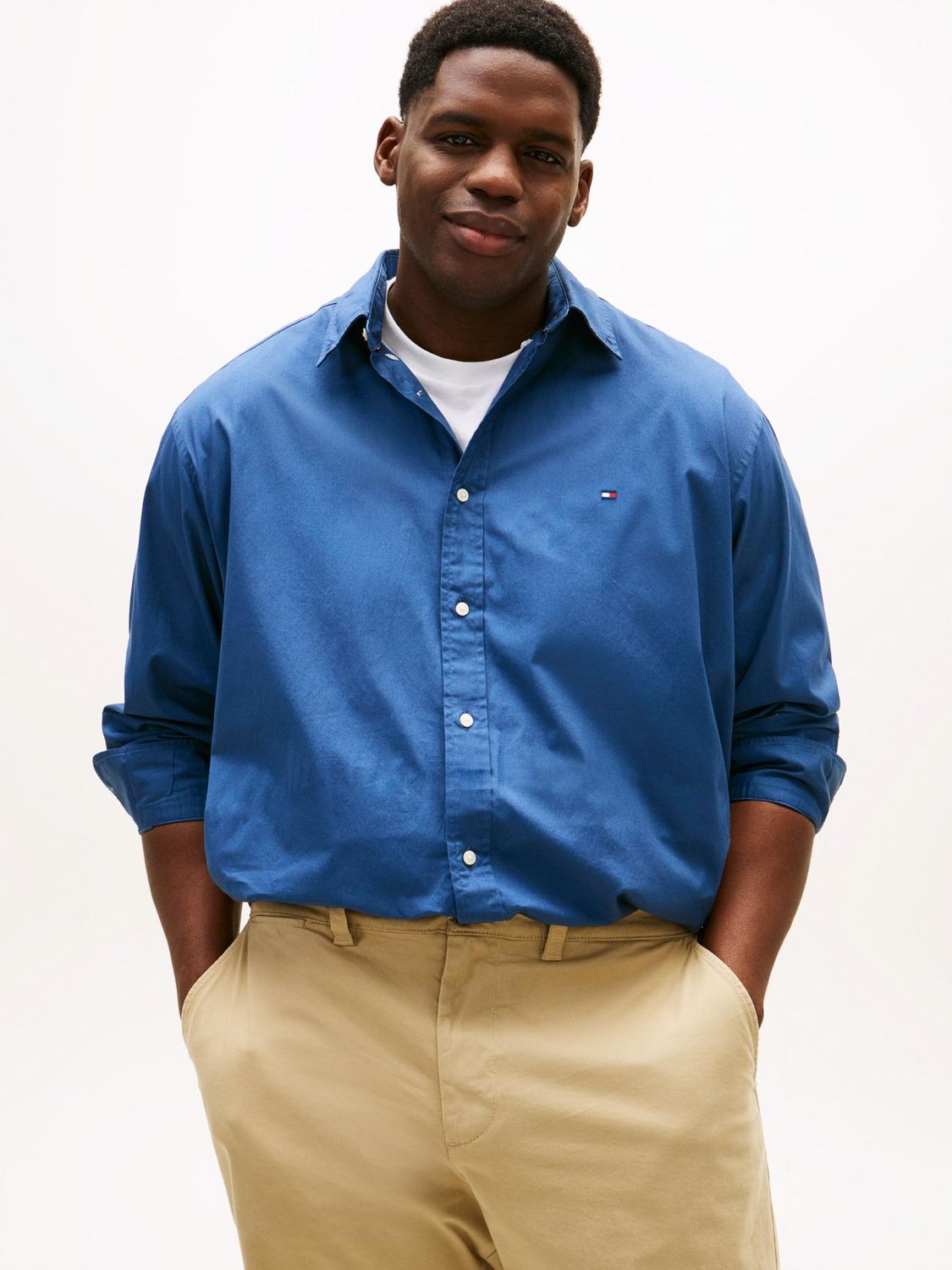 TOMMY HILFIGER MEN LS BT FLEX POPLIN SOLID RF SHIRT MW0MW43026DBZ
