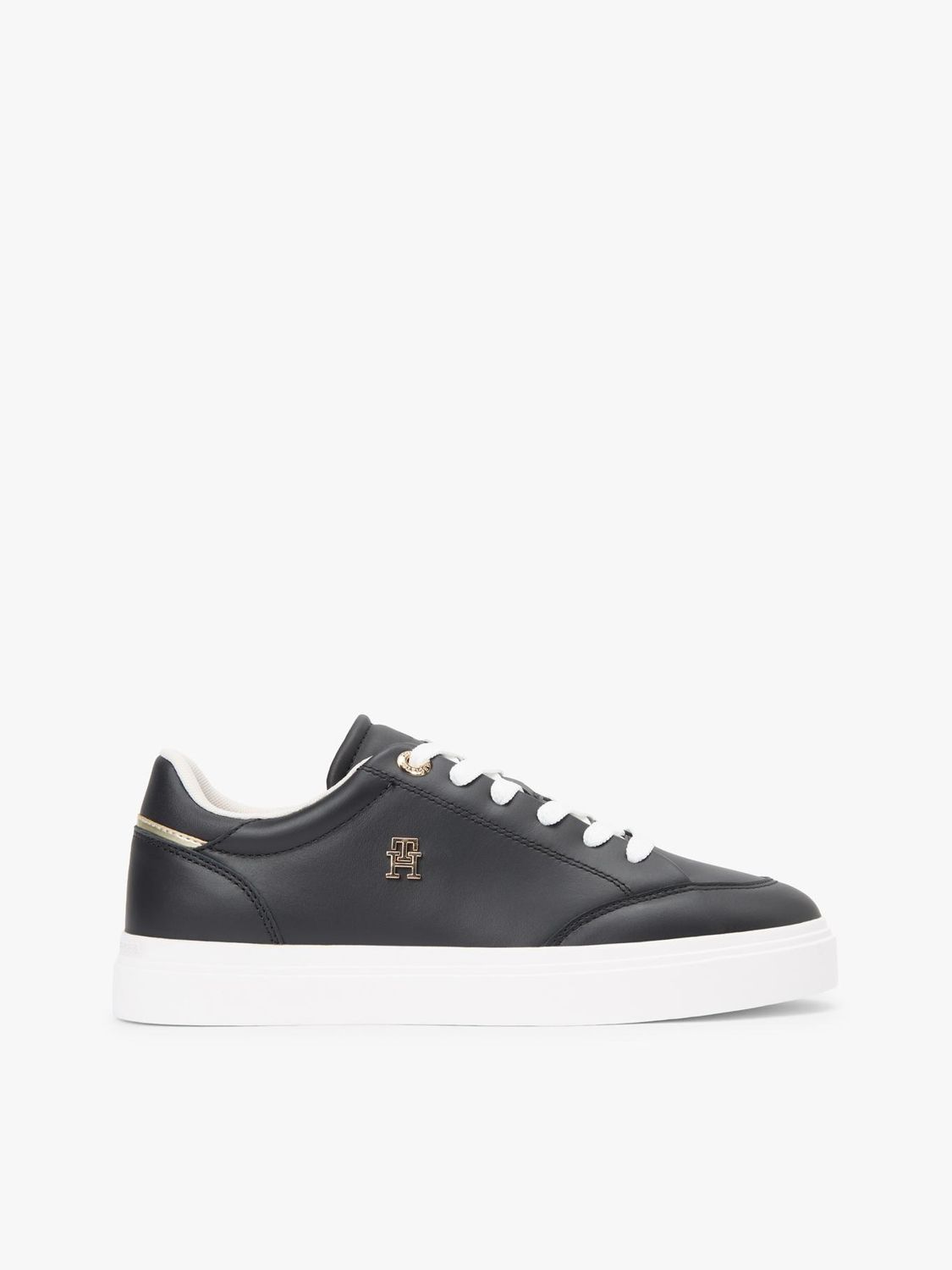 TOMMY HILFIGER WOMEN LEATHER MONOGRAM CUPSOLE SNEAKER FW0FW09106BDS