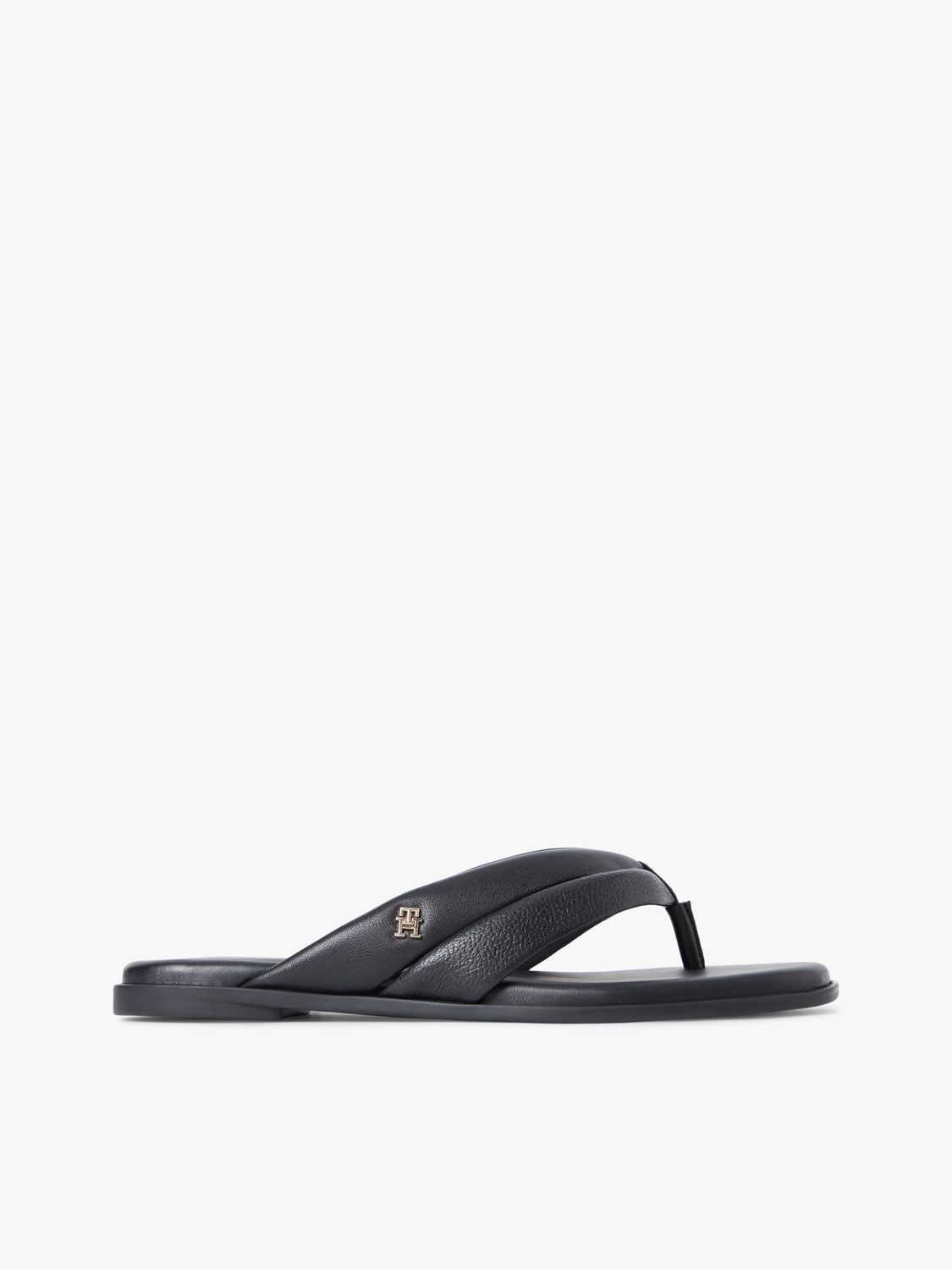 TOMMY HILFIGER WOMEN LEATHER TOE POST FLAT SANDALS FW0FW09216BDS