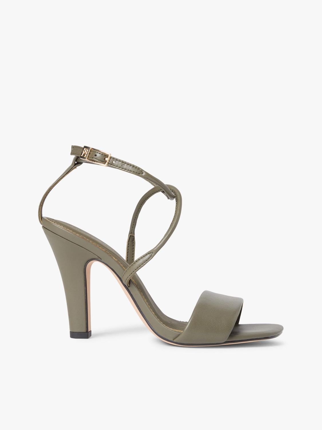 TOMMY HILFIGER WOMEN LEATHER OPEN TOE HIGH HEELS SHOE FW0FW09277RBN