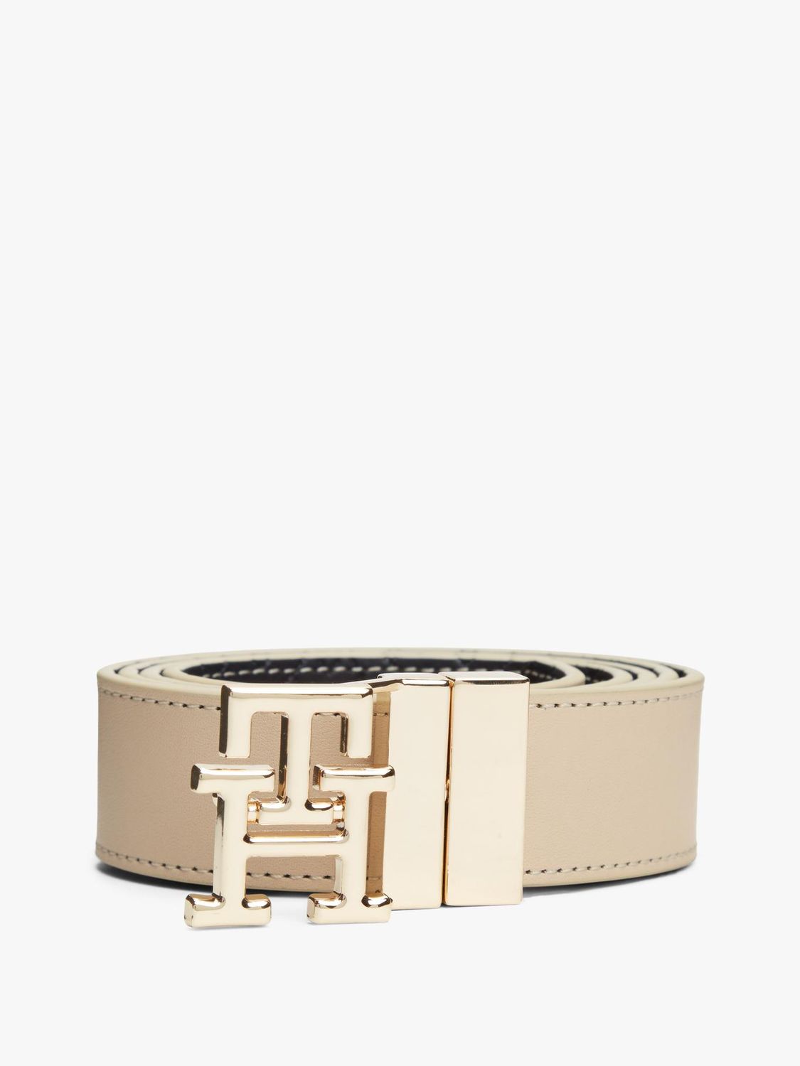 TOMMY HILFIGER WOMEN MONOGRAM BUCKLE REVERSIBLE LEATHER BELT AW0AW182560GY