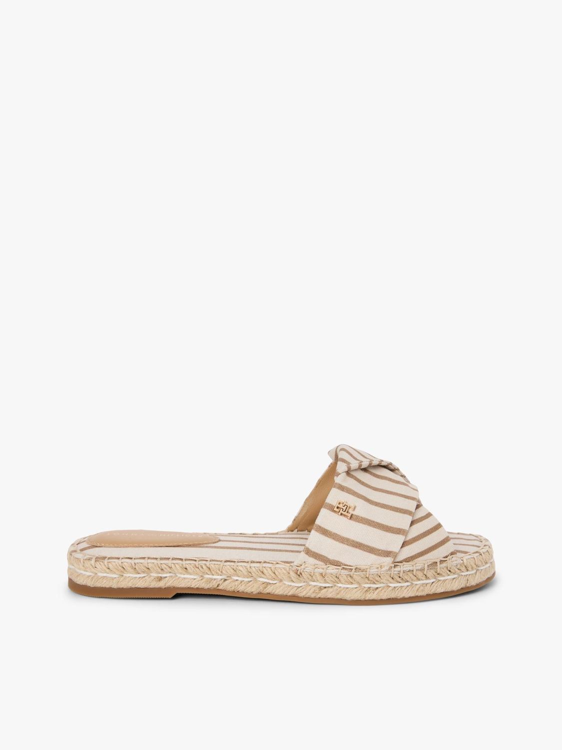 TOMMY HILFIGER WOMEN CANVAS MONOGRAM STRIPE SLIPPER FW0FW09140AEO