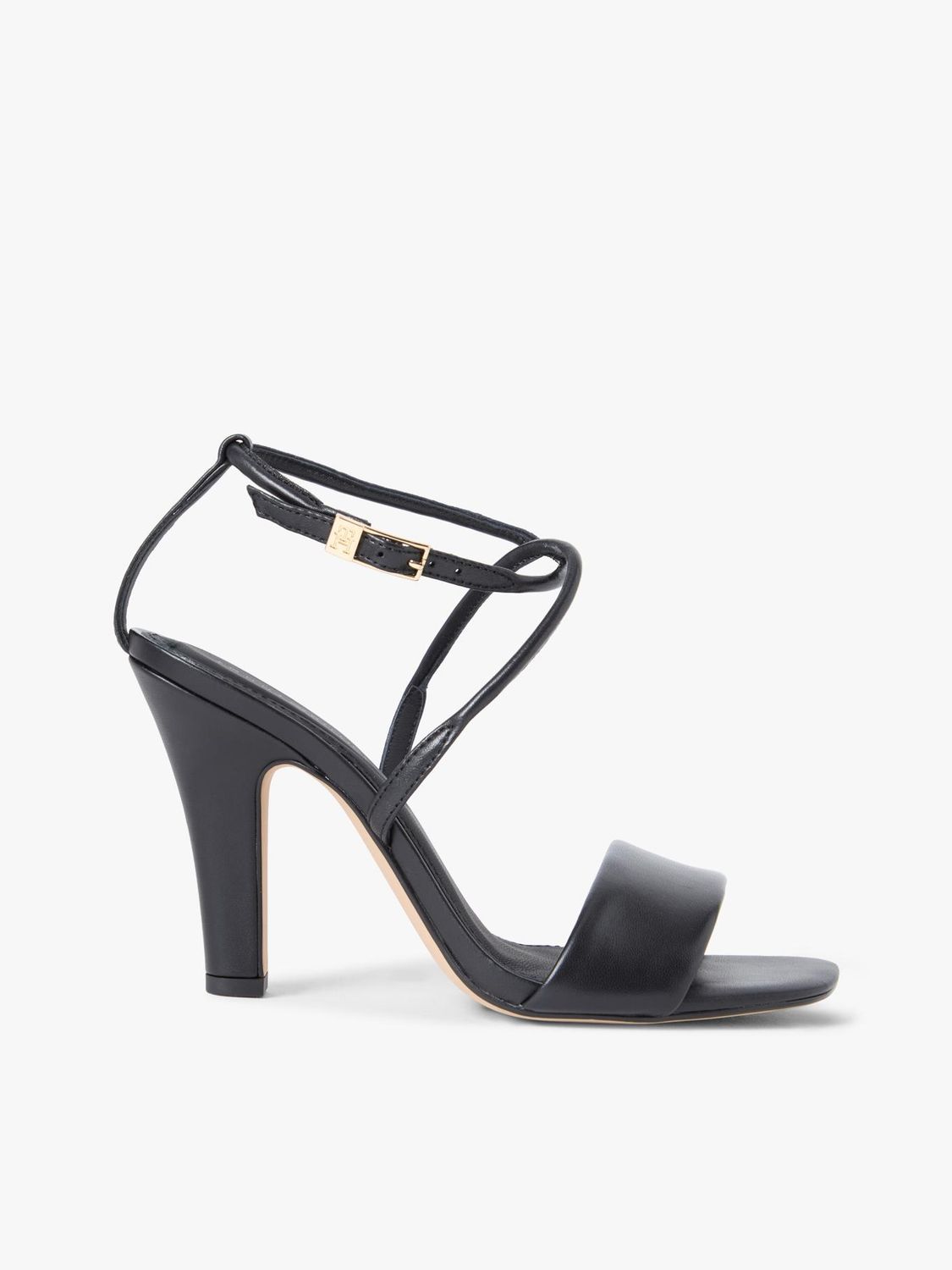 TOMMY HILFIGER WOMEN LEATHER OPEN TOE HIGH HEELS SHOE FW0FW09277BDS