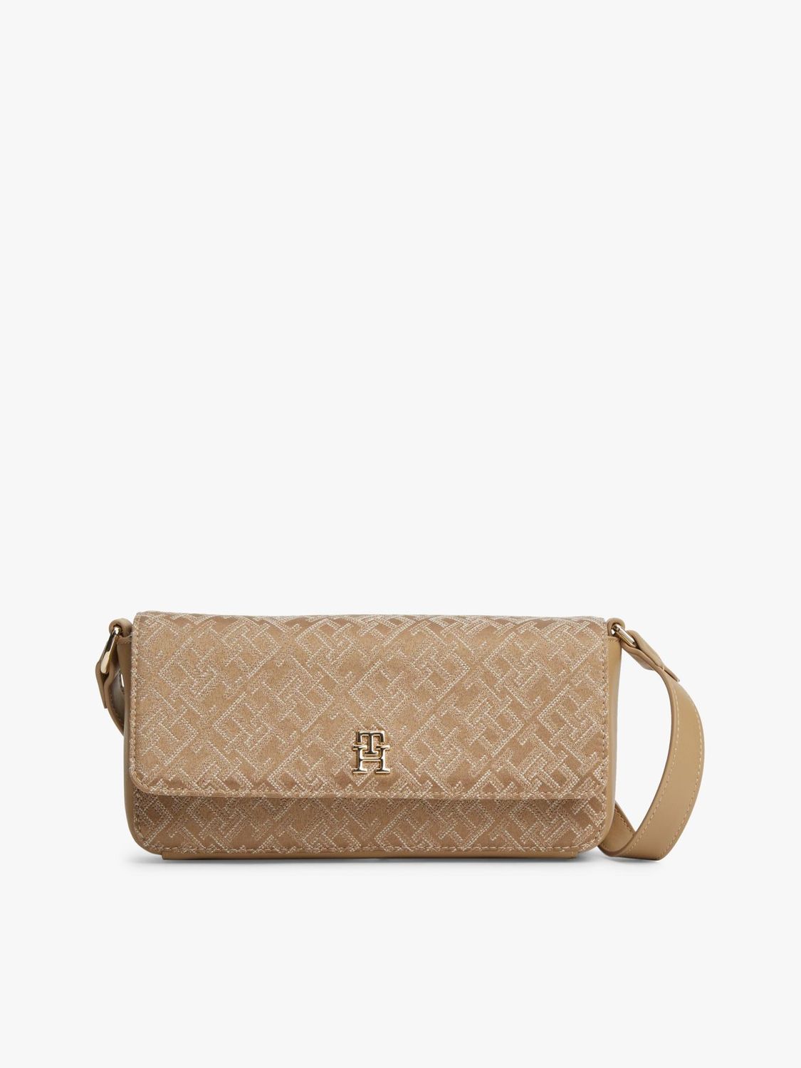 TOMMY HILFIGER WOMEN MONOGRAM PATTERNED FLAP CROSSBODY BAG AW0AW189110F4