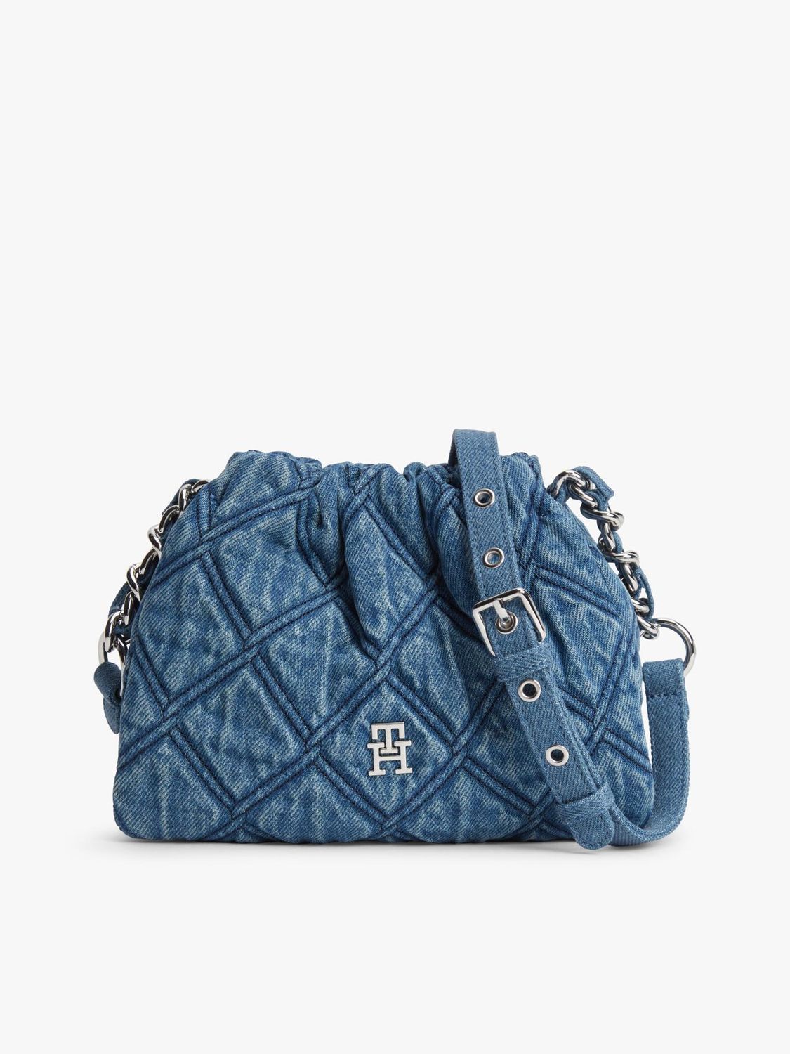 TOMMY HILFIGER WOMEN MONOGRAM QUILTED DENIM CROSSBODY BAG AW0AW188951A4