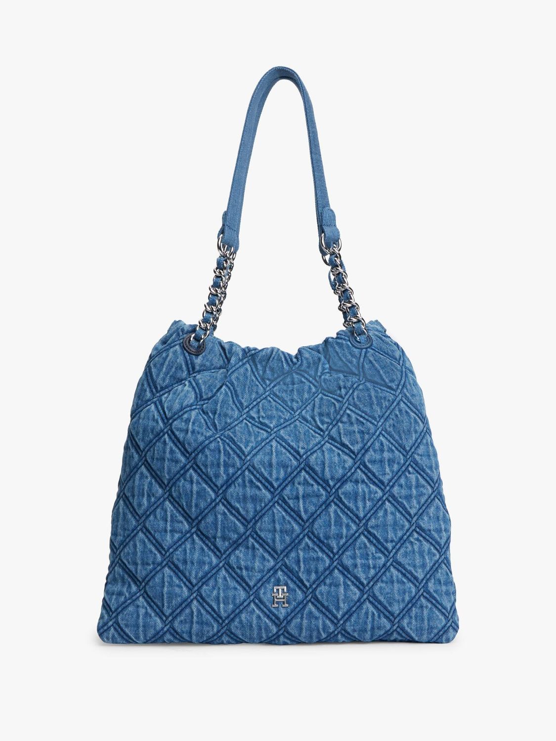 TOMMY HILFIGER WOMEN MONOGRAM QUILTED DENIM TOTE BAG AW0AW188661A4