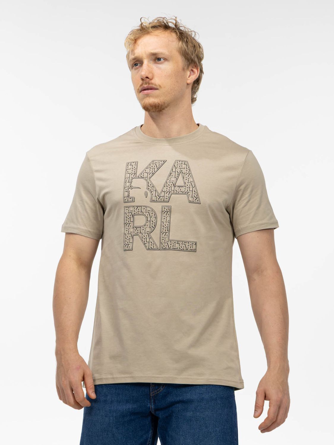 KARL LAGERFELD MEN BLOCK LOGO T-SHIRT BSM170051JS