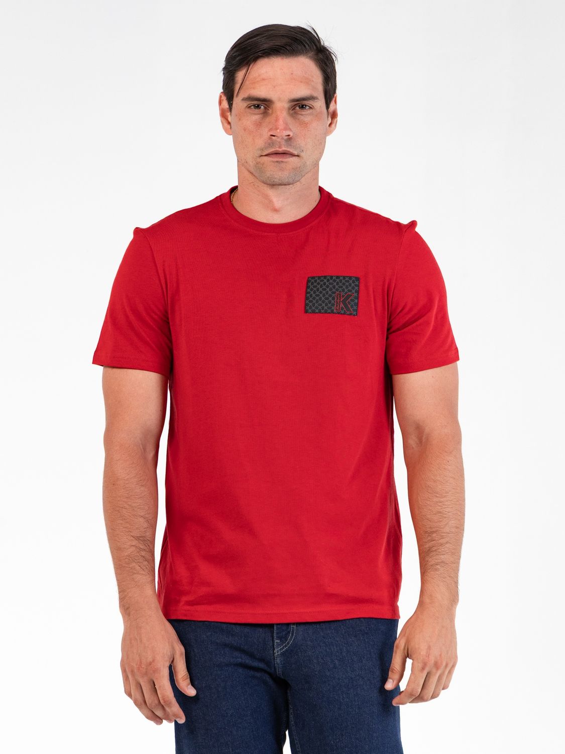 KARL LAGERFELD MEN K LOGO WOVEN LABEL T-SHIRT BRM17003586