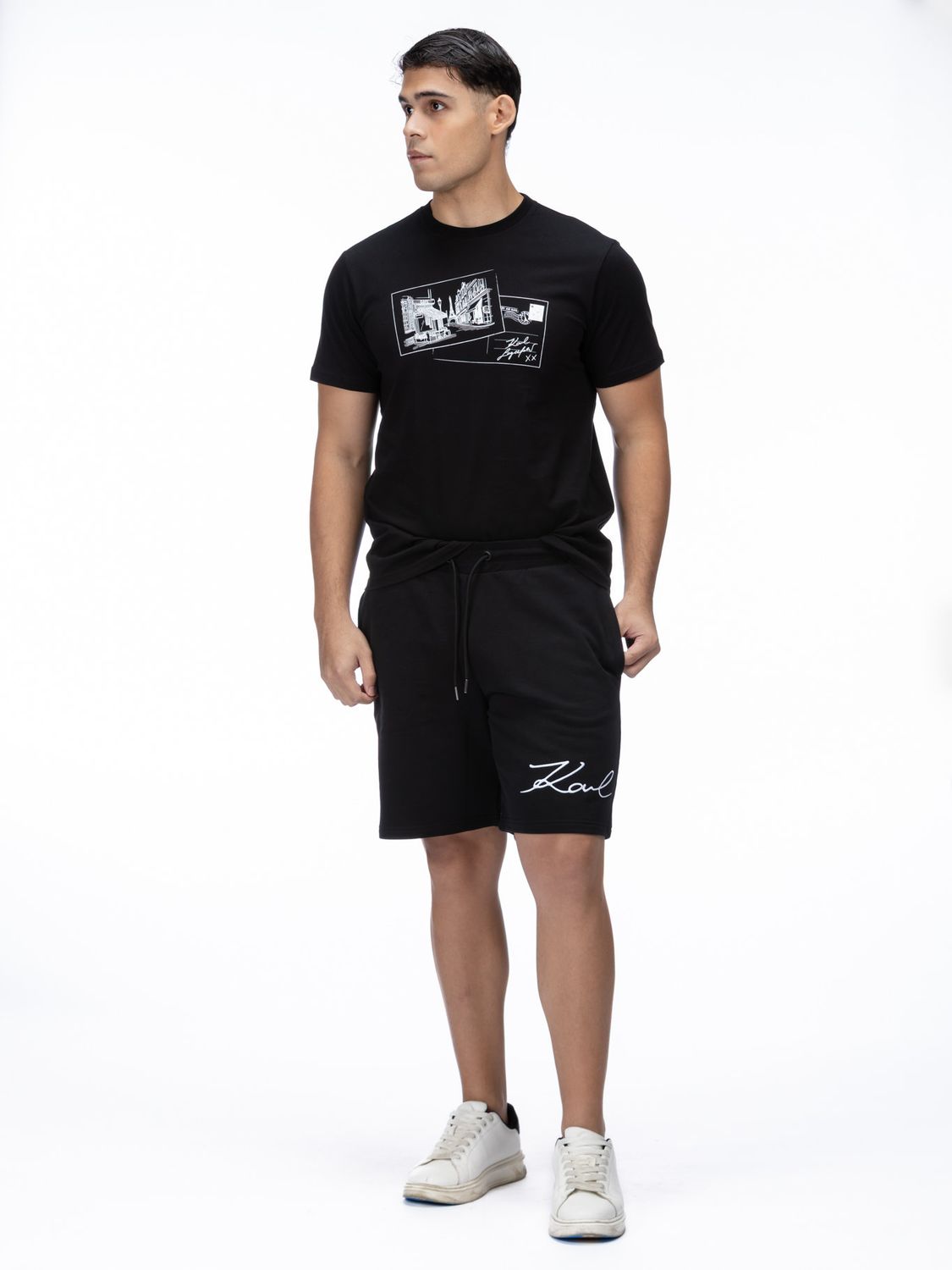 KARL LAGERFELD MEN SIGNATURE EDGE SWEAT SHORTS BSM10019999
