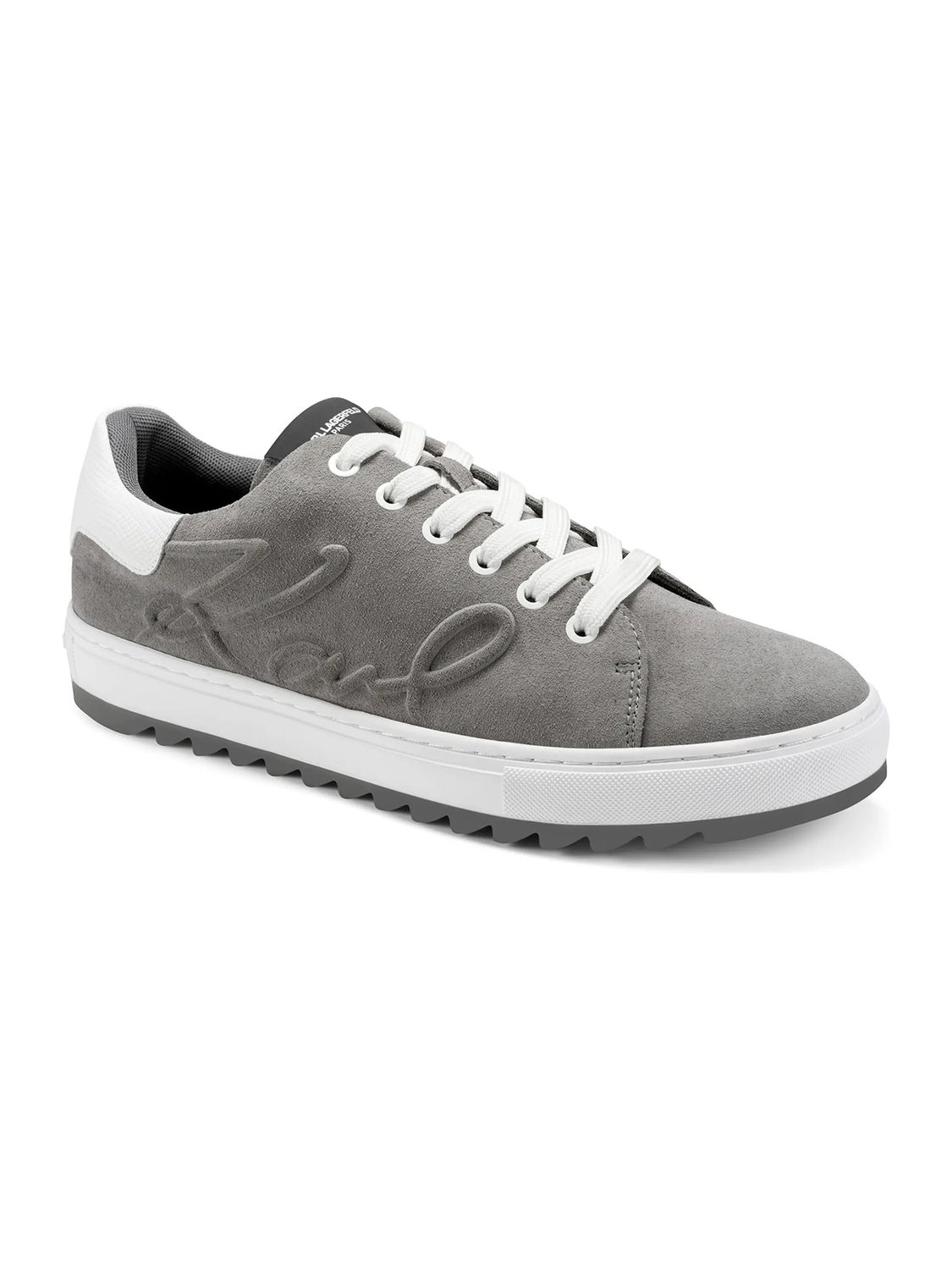 KARL LAGERFELD MEN LOGO SUEDE SNEAKER LF6S5021GRY