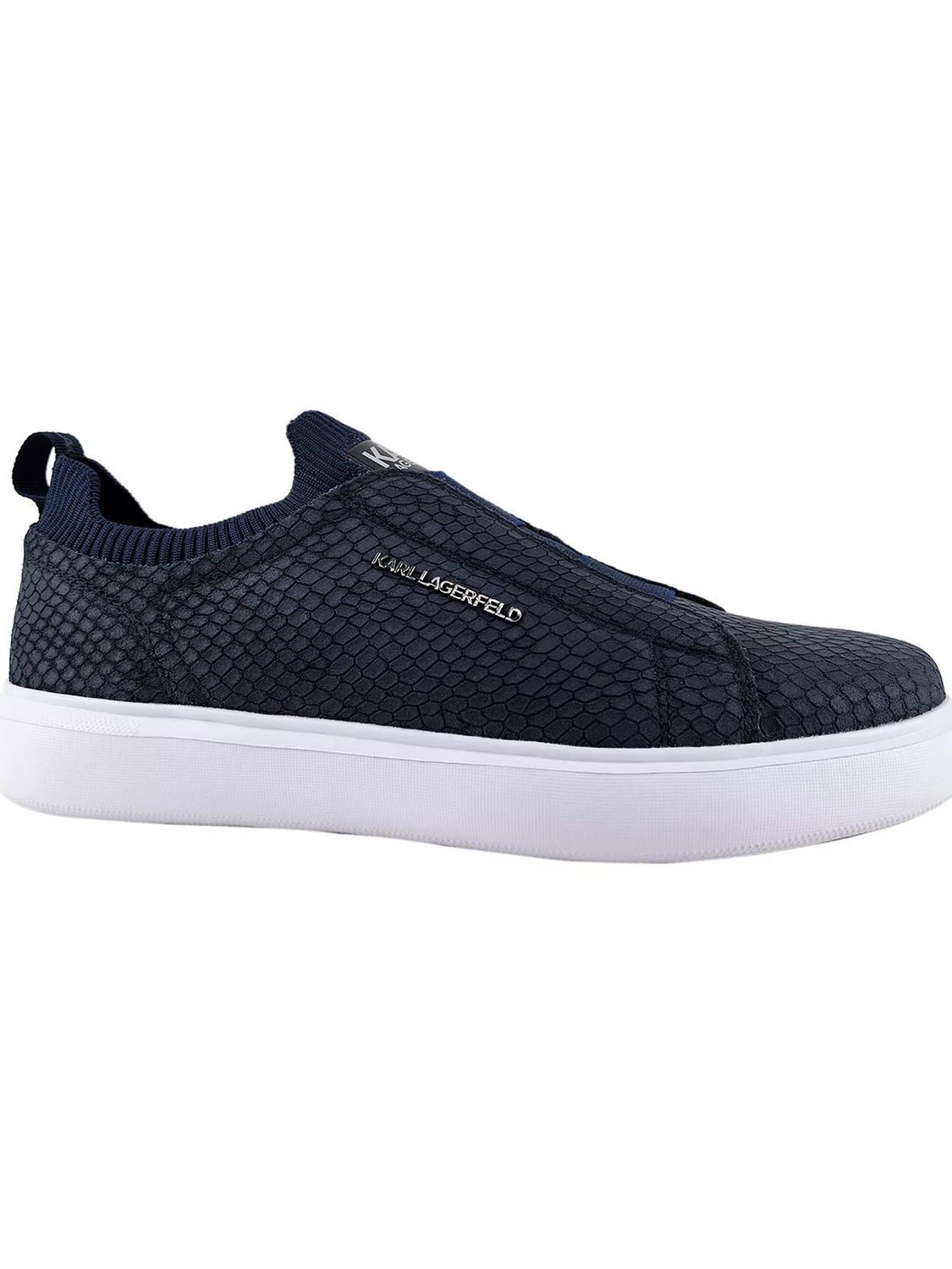 KARL LAGERFELD MEN REPTILE PRINTED SUEDE SNEAKER LF6S5014 BLU