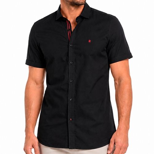 PERRY ELLIS MEN BLACK S/S CASUAL SHIRT 4KFW8265-010