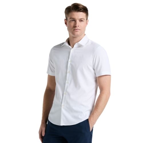 PERRY ELLIS MEN BRIGHT WHITE S/S CASUAL SHIRT 4IFW7063-126