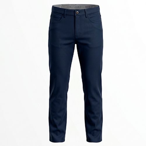 PERRY ELLIS MEN NAVY CASUAL 5-POCKET STRAIGHT PANTS 4JSB8650RF-401