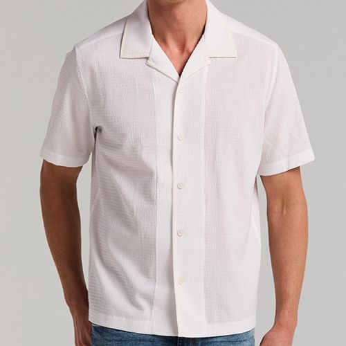 PERRY ELLIS MEN WHITE CASUAL S/S SHIRT 4LMW7000-126