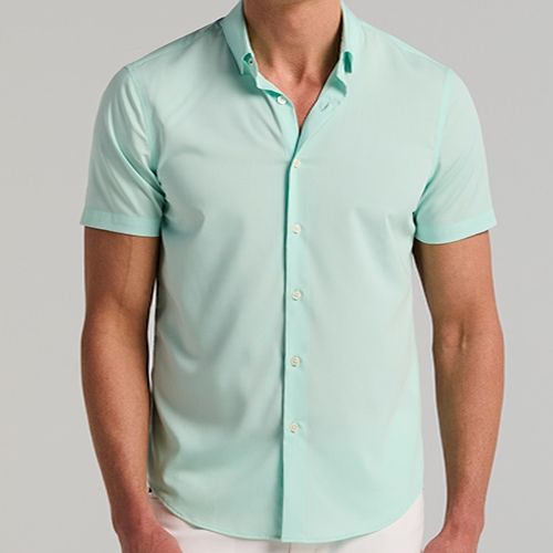 PERRY ELLIS MEN BLUE CASUAL S/S SHIRT 4LSW7006-441