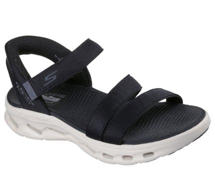 SKECHERS WOMEN GO WALK GLIDE-STEP 2.0 SANDAL SNEAKER 141269 BKW