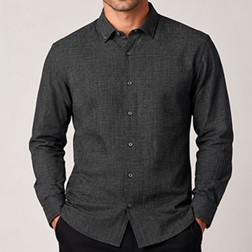 PERRY ELLIS MEN BLACK L/S CASUAL SHIRT