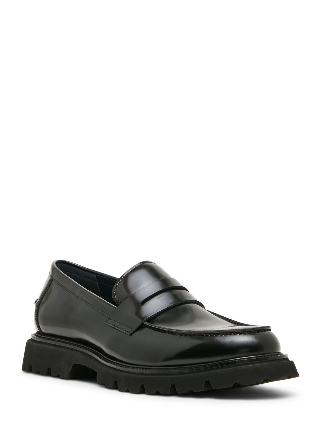 STEVE MADDEN MEN NOMADD LEATHER LUG LOAFER  NOMA01M1 BLACK, Size: 7