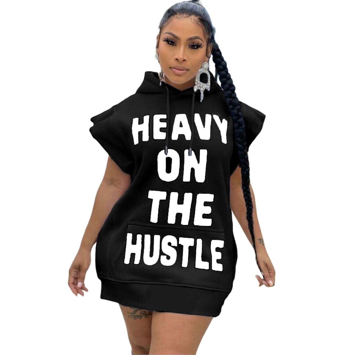 Spring/Summer Cross-border Women's Hooded Sweater Mini Dress