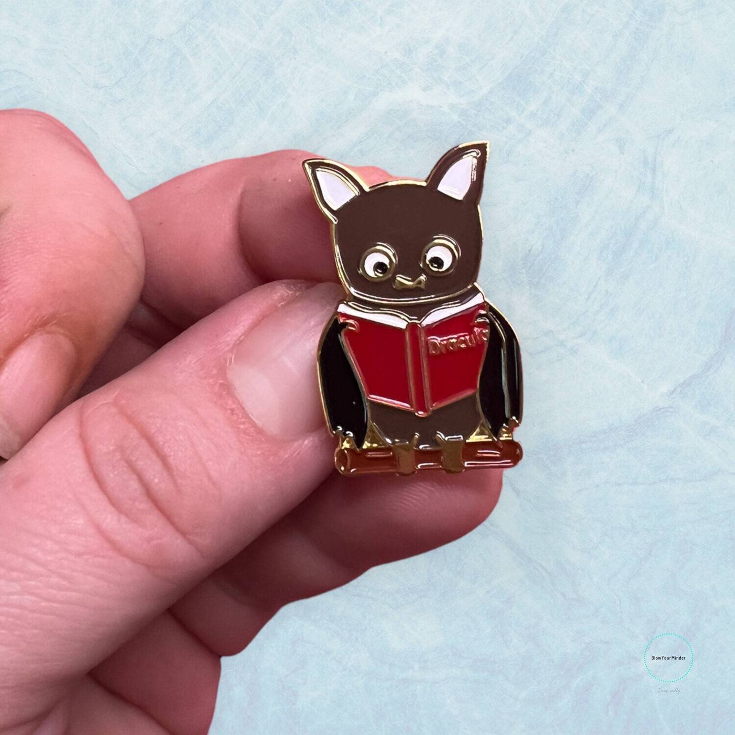 Bat - Dracula Book - Witchy - Halloween - Needle Minder - Pin - Magnet