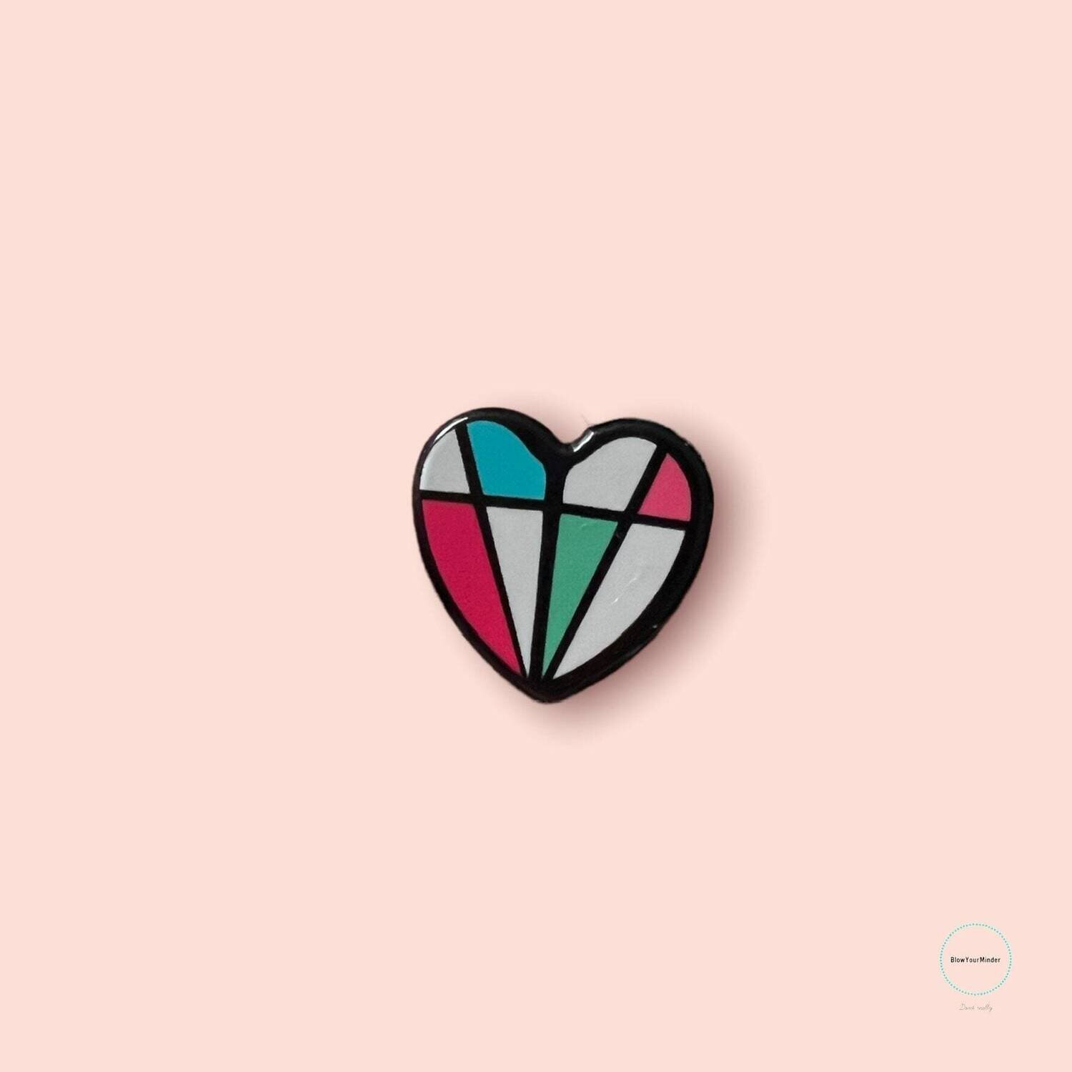 Little Heart - Cute - Stripes - Needle Minder - Pin - Magnet