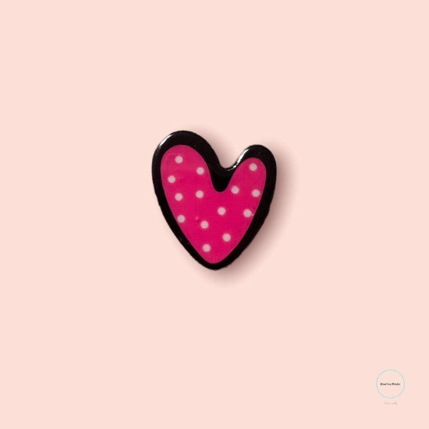 Little Heart - Polka Dots - Cute - Needle Minder - Pin - Magnet