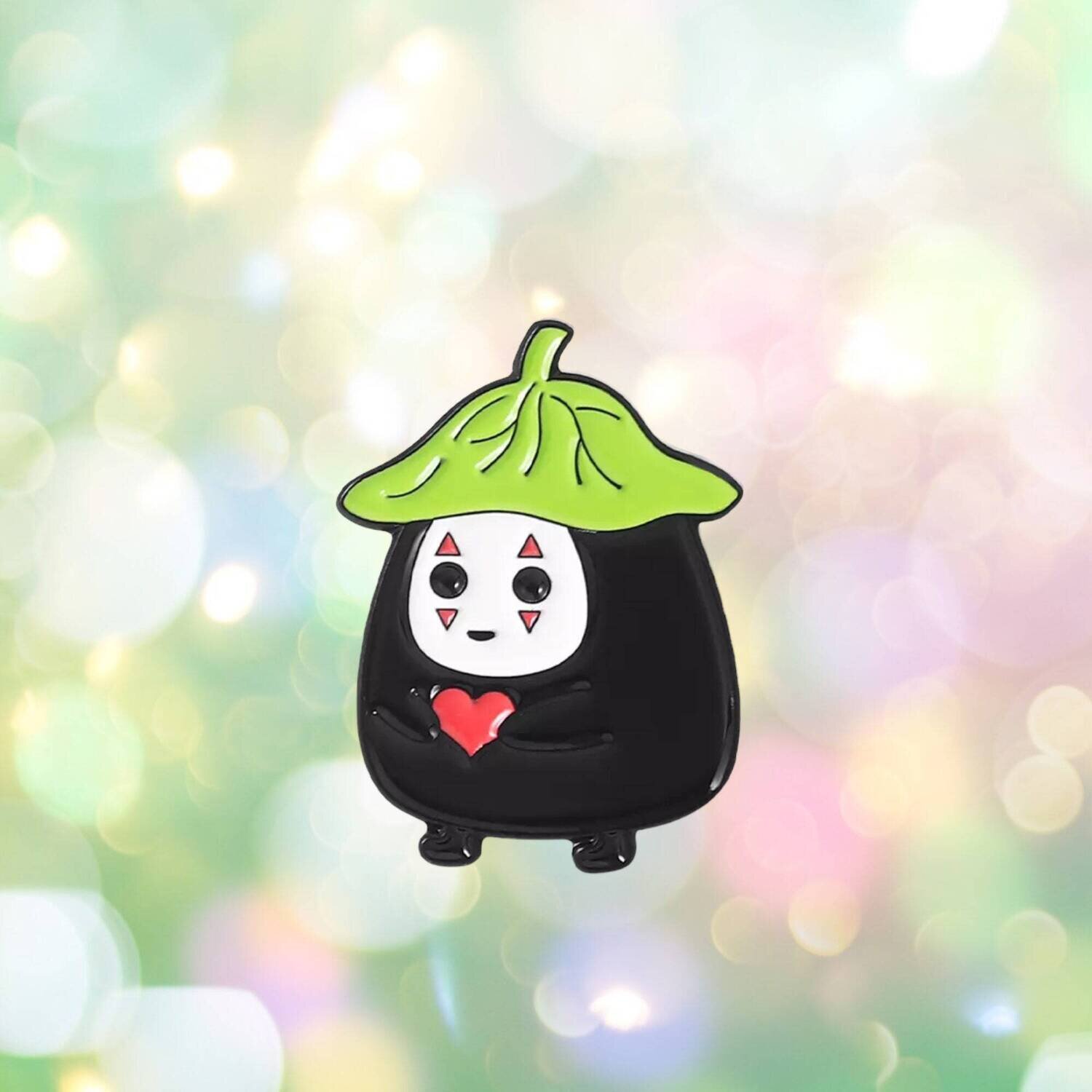 No Face - Faceless - Heart - Anime - Totoro - Spirited Away - Animation - Calcifer - Needle Minder - Pin - Magnet