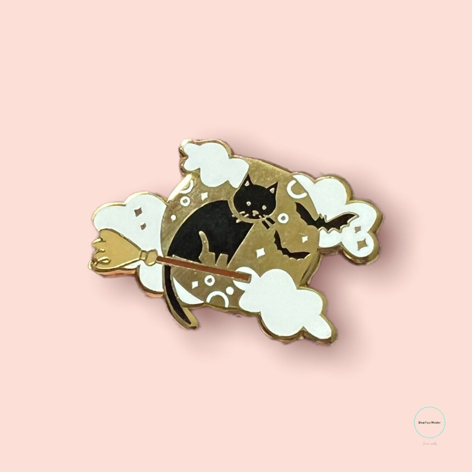 Night Sky Kitty - Witch - Cat - Feline - Needle Minder - Pin - Magnet