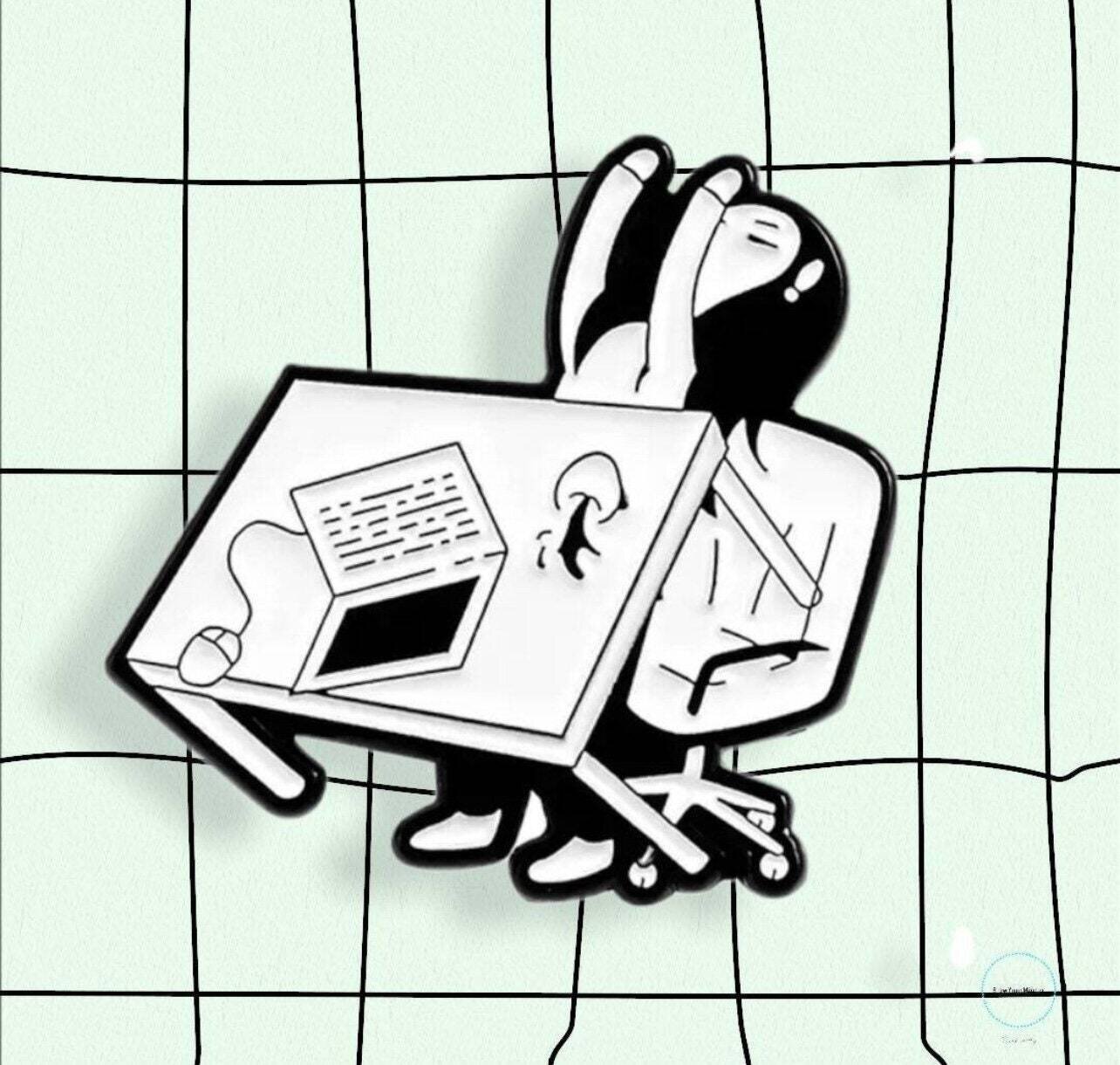 Office Desk Flip - I Quit - Needle Minder - Pin - Magnet